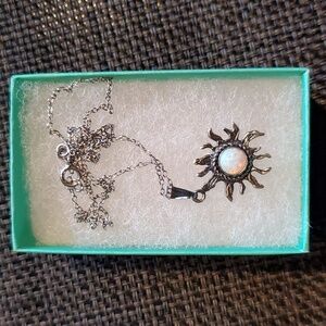 Opal sun necklace